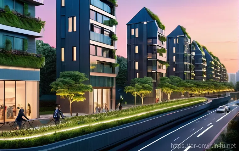 기후 변화 대응 기술 - A high-tech agricultural landscape where a modern farmer, wearing practical but stylish workwear, st...