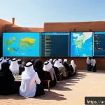 기후 리더십의 중요성 - A vibrant community workshop scene in a Middle Eastern setting, featuring diverse men and women of v...