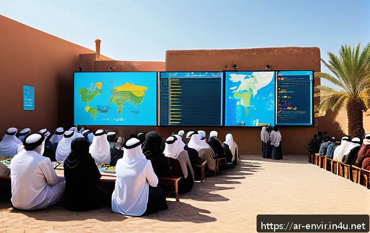 기후 리더십의 중요성 - A vibrant community workshop scene in a Middle Eastern setting, featuring diverse men and women of v...